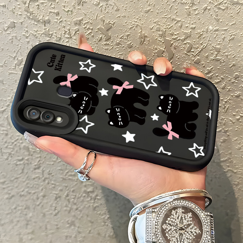 เคสสำหรับ Samsung Galaxy A30 A20 M10s A31 A24 A20s A21S เคสโทรศัพท์แมวน่ารักกันกระแทก