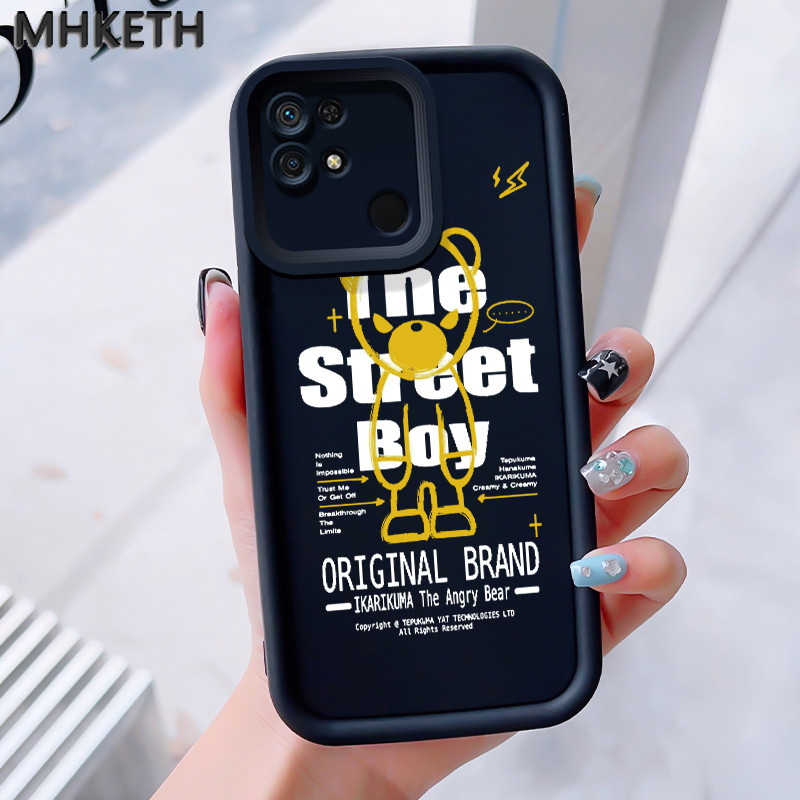 MHKEID เคสสำหรับ Xiaomi Redmi 10C เคสโทรศัพท์ซิลิโคนออกแบบหมีโกรธอินเทรนด์