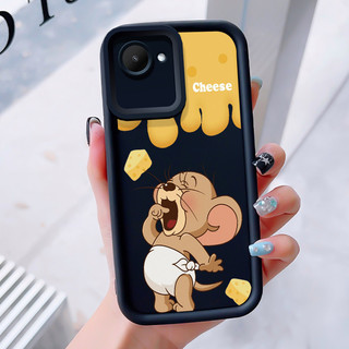 เคสสำหรับ Realme C30 C30s Narzo 50i Prime เคสโทรศัพท์แมวหนูสามสีซิลิโคนกันกระแทก
