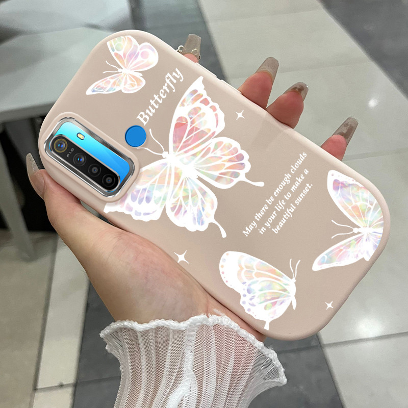 เคสสำหรับ Realme 5 5i 5s 6i C3 C3i 8 5G 8S 5G Q3 Q3i V13 5G Narzo 30 5G เคสโทรศัพท์ผีเสื้อกันกระแทกก