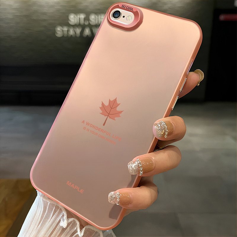 เคสสำหรับ iPhone 6 Plus 6s Plus 7 Plus 8 Plus SE 2020 X Xr Xs Max เคสโทรศัพท์ใบเมเปิ้ลเปลือกแข็งกันกระแทก