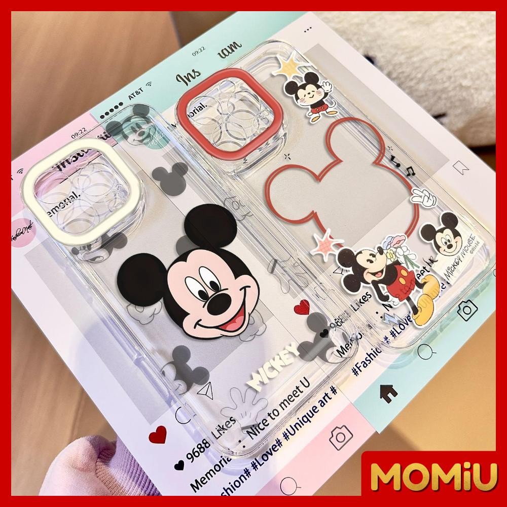 MOMiU - เข้ากันได้สำหรับ เคสไอโฟน11 เคส iphone 16 Pro Max 7Plus XR 12 13 14 15 เคสใส ดอกไม้หนูการ์ตูน