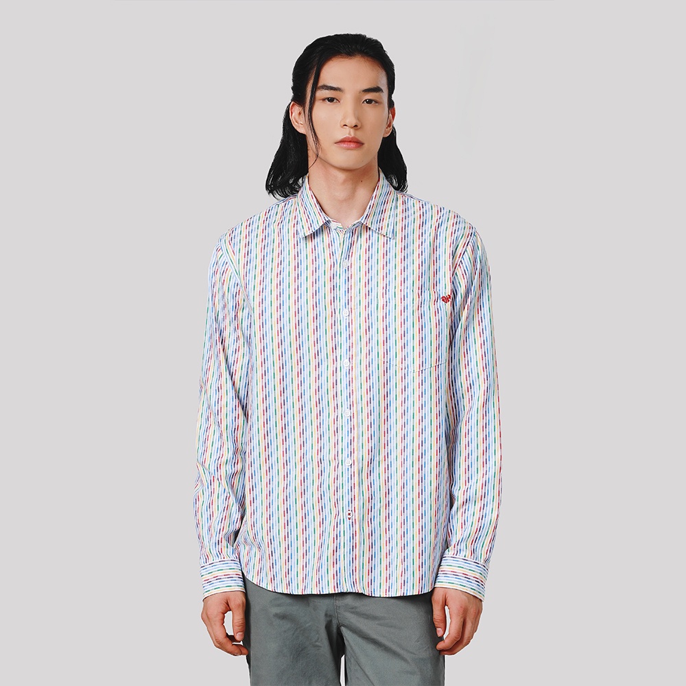 John Henry เสื้อเชิ้ตผู้ชายแขนยาว ทรงปกติ รุ่น JH S625MSLRG03 - สีมัลติคัลเลอร์