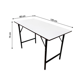 โต๊ะพับอเนกประสงค์หน้าเมลามีน KASSA ขนาด 120 x 60 x 75 ซม. สีขาว