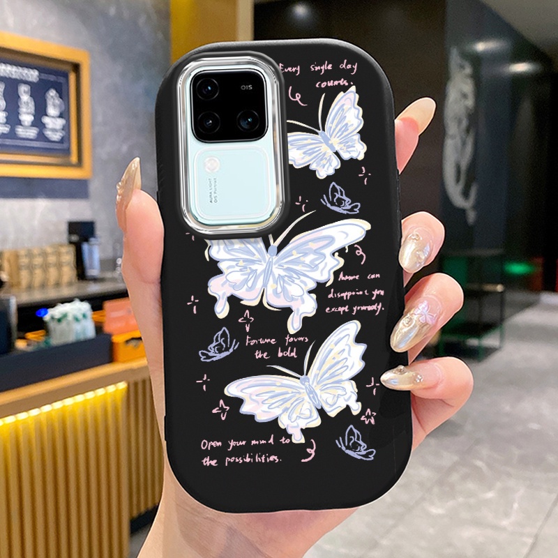 เคสสำหรับ VIVO V30 Pro 5G V29 Pro V29e V27 PRo 5G V23 V23i V20 Pro S1 S7 เคสโทรศัพท์ผีเสื้อกันกระแทก