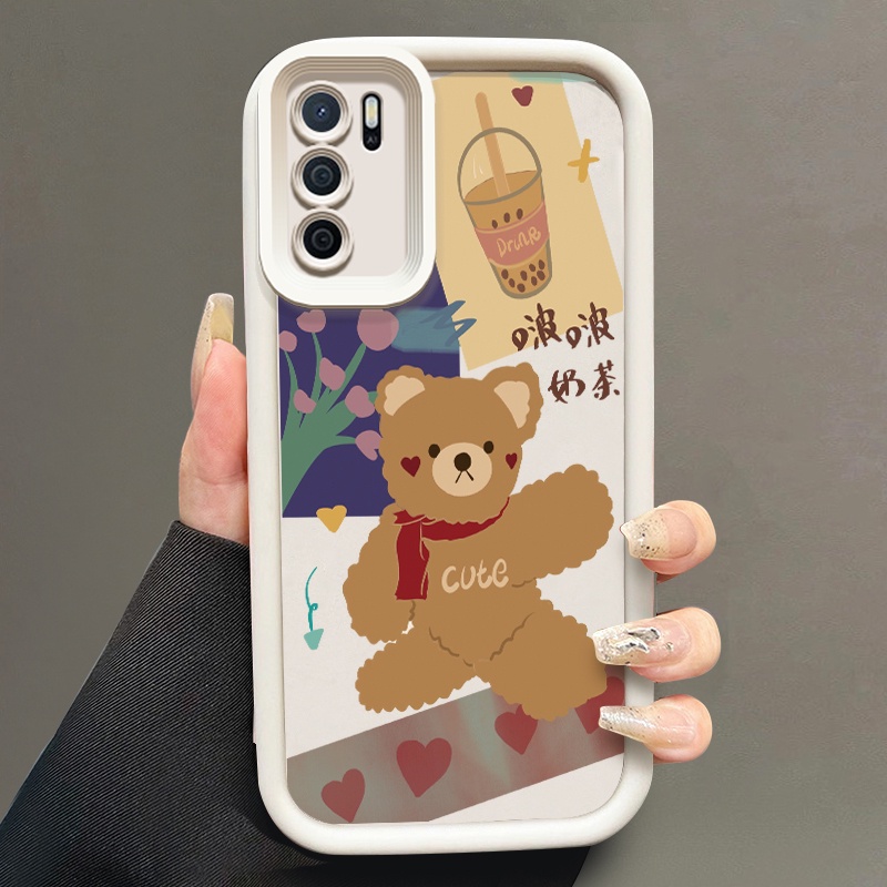 เคสสำหรับ OPPO A16 A16s A54s เคสโทรศัพท์หมีแมวซิลิโคนกันกระแทก