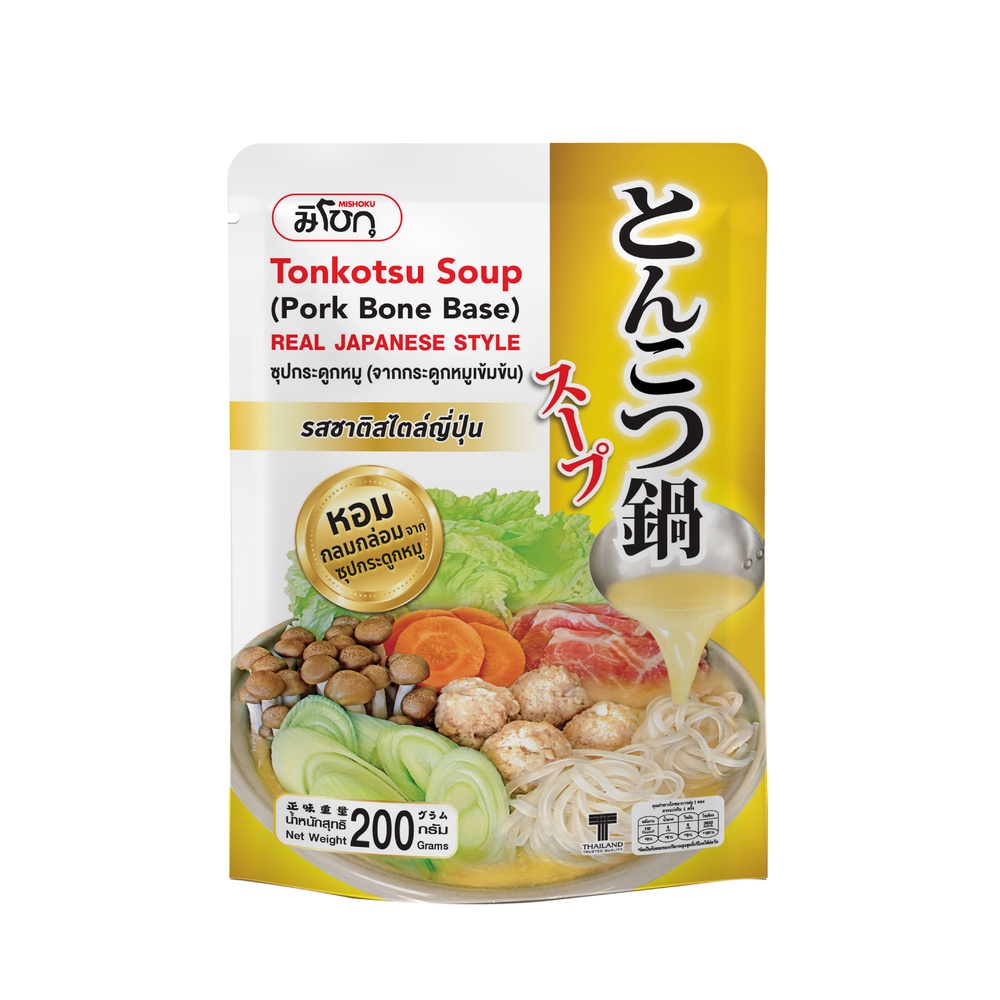 🍒 มิโชกุ น้ำซุปกระดูกหมูเข้มข้น 200 ก. 🍓 MISHOKU TONKOTSU SOUP(PORK BONE) 200 G. 🍷 เครื่องปรุงรสและเ