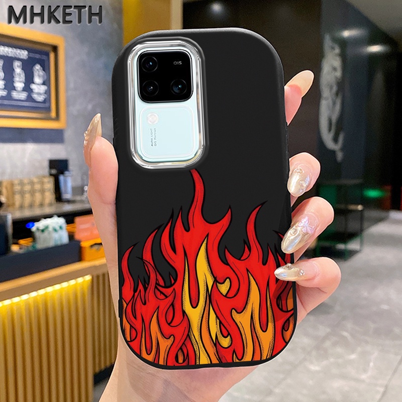 MHKETH เคสสำหรับ VIVO V30 Pro 5G V29 Pro V29e V27 PRo 5G V23 V23i V20 Pro S1 S7 เคสป้องกันการกระแทกซิลิโคนเปลวไฟ – โปรปัง