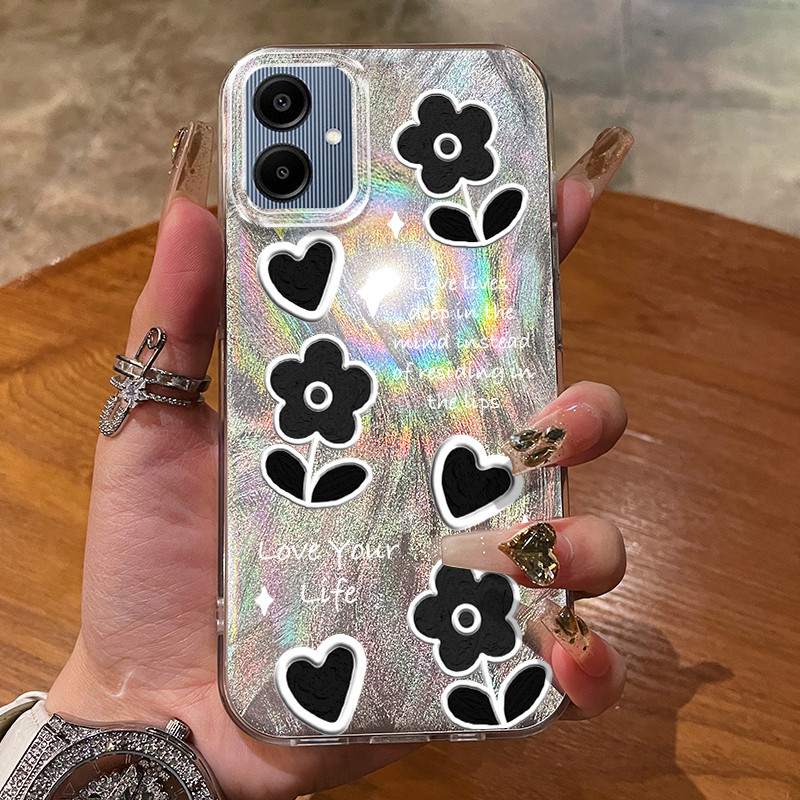 เคสสำหรับ Samsung A05 A05s M05 F05 เคสโทรศัพท์ดอกไม้