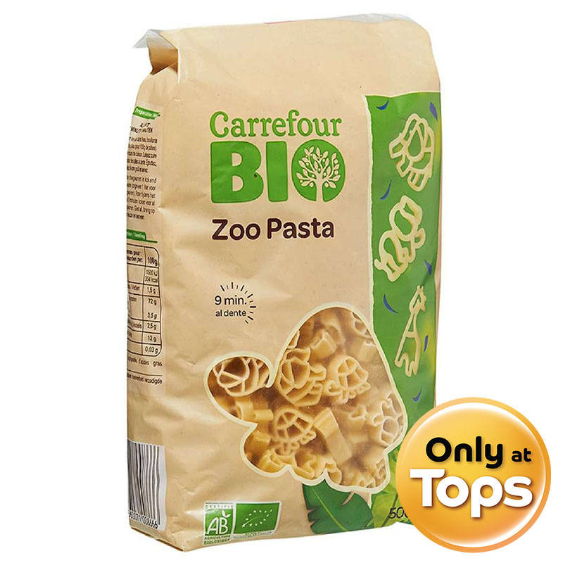 🍉 คาร์ฟูร์ไบโอเส้นพาสต้ารูปสัตว์ 500กรัม 🍍 Carrefour Bio Zoo Pasta 500g. 📌 3560071008666 🌽 แป้ง เส้น