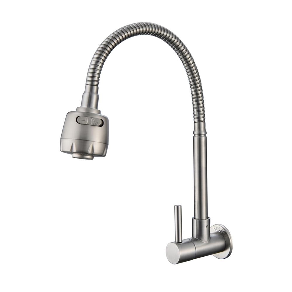 RASLAND ก๊อกซิงค์เดี่ยวติดผนัง  RA A125-A365 สเตนเลส