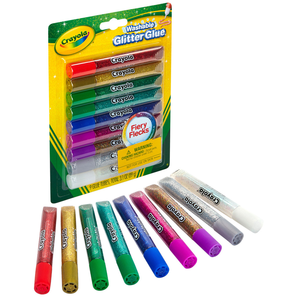 Crayola 9Ct Bold Glitter Glue เครโยล่า กาวแท่งกากเพชร 9สี 69-3527