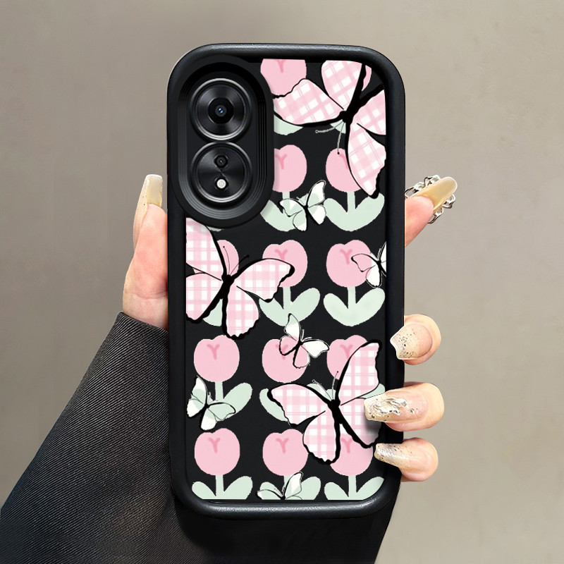 เคสสำหรับ OPPO A58 A78 A58 5G A78 5G A58x 5G A1x A2x A98 5G F23 5G A1 5G เคสโทรศัพท์ผีเสื้อดอกไม้