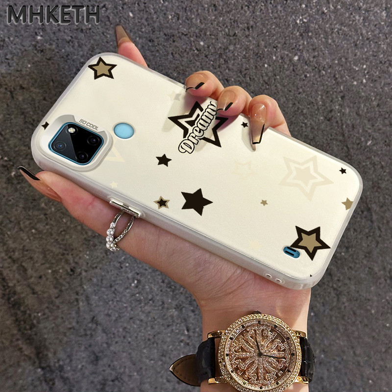 MHKETH เคสสำหรับ Realme C21Y C25Y C21 C12 C25 C25s C15 C11 2020 Narzo 20 30A 50A เคสซิลิโคนใสเคสโทรศัพท์ผิวเกล็ดน้ำแข็ง