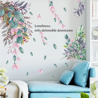 Sticker Home สติ๊กเกอร์ติดผนัง ส่งจากไทย ดอกไม้ ต้นไม้ วอลเปเปอร์ แต่งบ้าน wallpaper diy สติกเกอร์