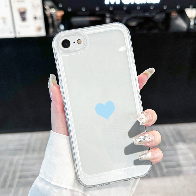 เคสสำหรับ iPhone 7 Plus 8 Plus Se 2020 Xs Max Xr เคสโทรศัพท์รูปหัวใจเรียบง่าย
