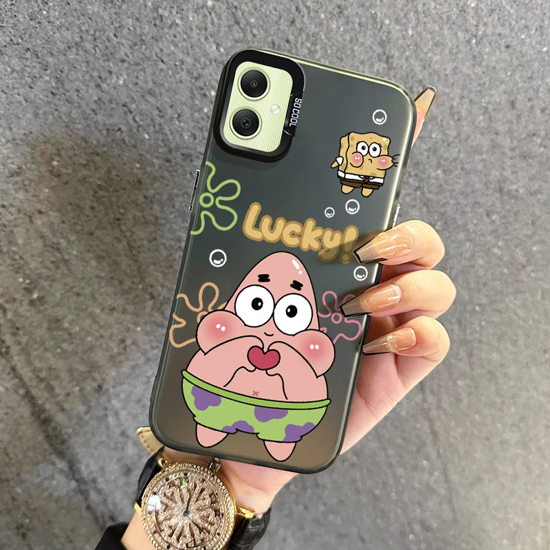 เคสสำหรับ Samsung A05 A05s A04 A04E M04 F04 A04s A03 A03S A02S M02S F02S เคสโทรศัพท์ใสลายปลาดาวฟองน้ำเคสแข็งป้องกัน