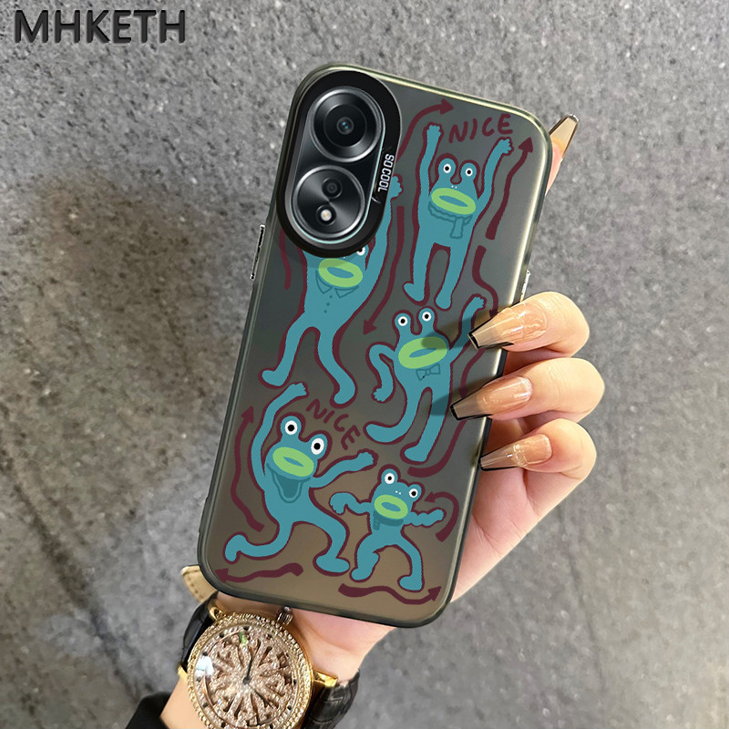 MHKETH เคสสำหรับ OPPO A58 4G A58 5G A58x 5G A78 5G A1x 5G A2x 5G A1 5G A78 4G A98 5G F23 5G เคสโทรศัพท์มีลายกบการ์ตูนตลก