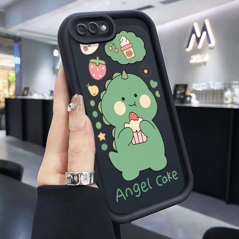 เคสสำหรับ OPPO A5 A3s A12E A7 A5s A12 A12S A11k Realme C1 เคสโทรศัพท์ไดโนเสาร์น่ารักป้องกันการตก