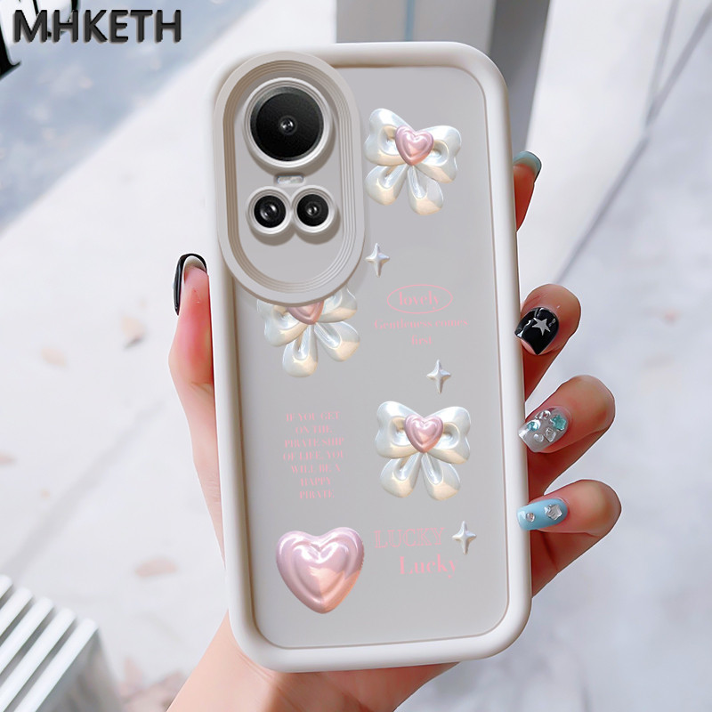 MHKEID เคสสำหรับ OPPO Reno 10 5G Reno 10 Pro 5G Reno 10 Pro Plus เคสใหม่เคสซิลิโคนติดโบว์ป้องกันโทรศัพท์ตก ราคา ถูกที่สุด ดีลบีเคเค แกลเลอรีภาพที่ 3