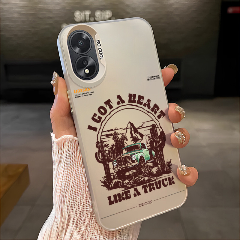 เคสสำหรับ OPPO A18 A38 A31 2020 A8 เคสโทรศัพท์รถบรรทุกจิตรกรรมเปลือกแข็งกันกระแทก
