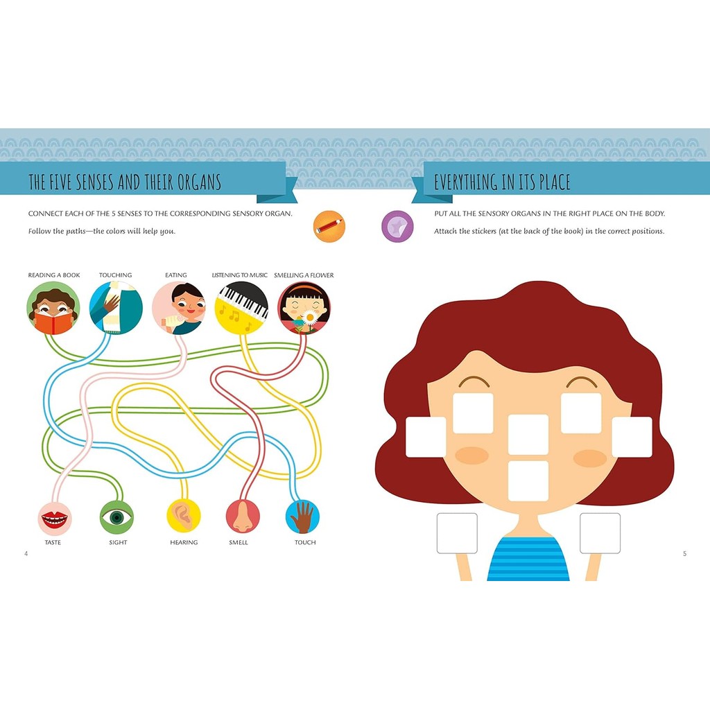 หนังสืออังกฤษใหม่ My First Book about the Five Senses : Montessori Activity Book (Montessori: Activi