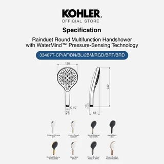 KOHLER Rainduet multi-function handshower with WaterMind​ technology สีโครเมียม K-R33407T-CP