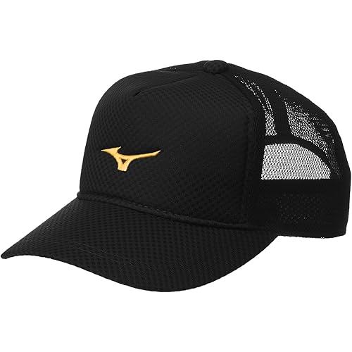 Mizuno 62JW8002 Tennis Wear Cap, Club Activities, Practice, Unisex, Black/Gold F 56-60cm