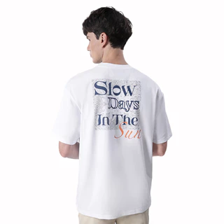 John Henry เสื้อยืดผู้ชาย ทรงหลวม รุ่น JH S426MTSOV35 - สีเบจ