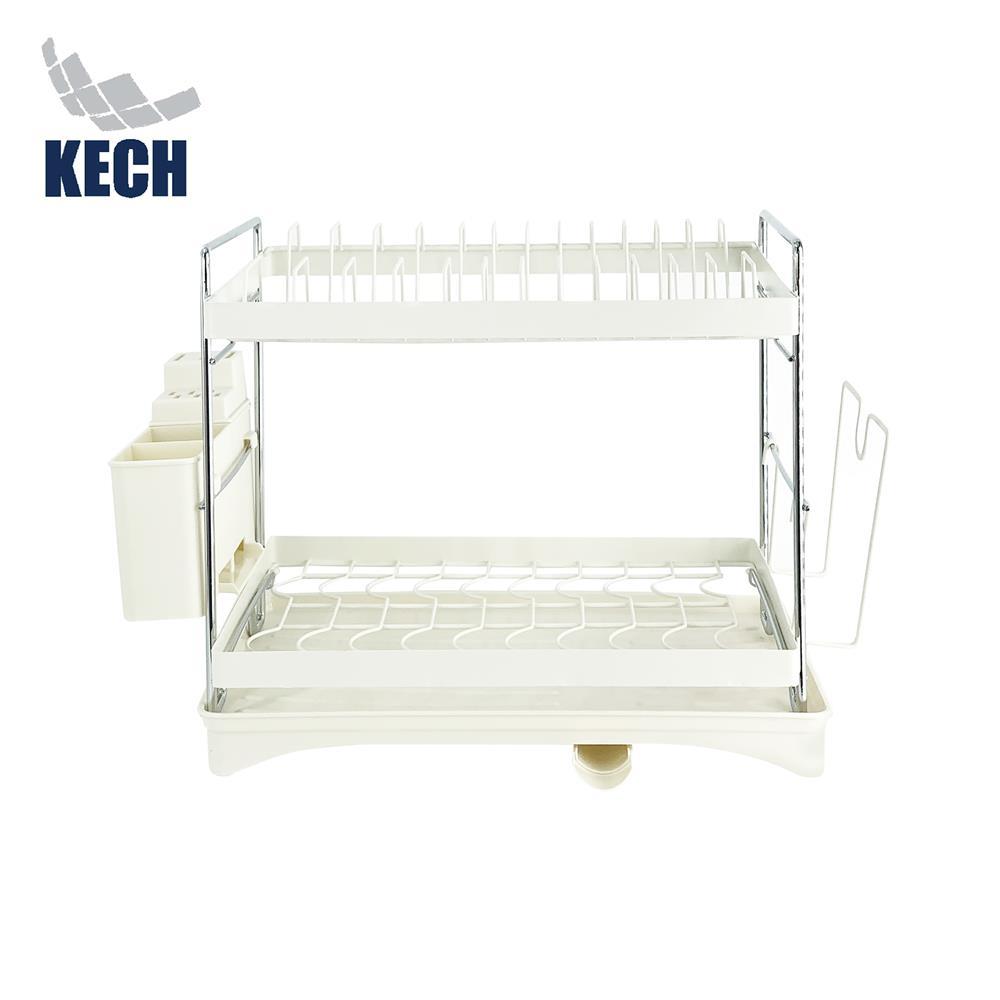KECH ชั้นคว่ำจาน 2 ชั้น  CREAMY 42X30X36 ซม. จัดส่งโดย HomePro