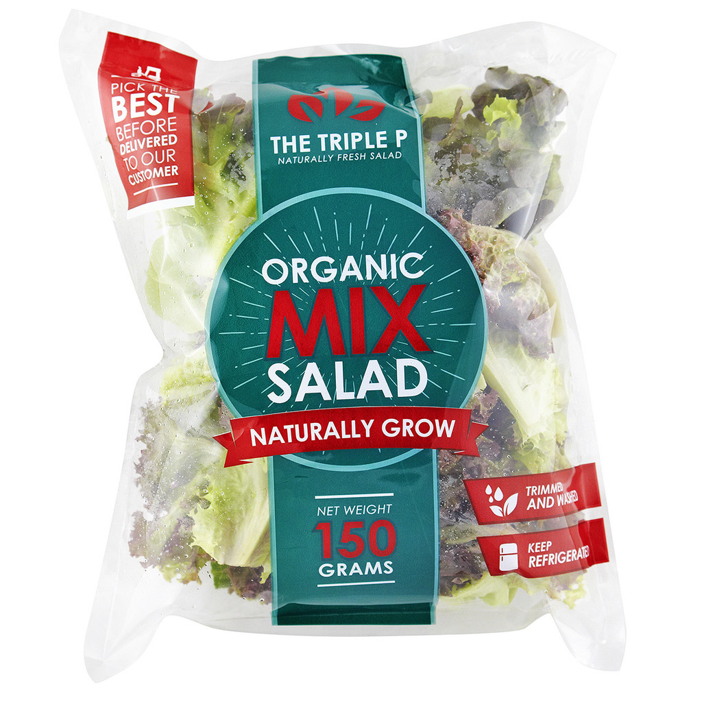 [2210045] Pf Organic Mixed Salad Pack ผักสลัดรวมมิตรออร์แกนิก (แพ็ก) 150g