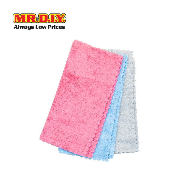 ผ้าเช็ดทำความสะอาดอเนกประสงค์ ขนาด 30 x 30 ซม. คละสี (3 ชิ้น/แพ็ก)_8974590