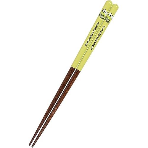 SANRIO Chopsticks KEROKEROKEROPPI 21cm 5.5inch , natural wood material with anti-slip finish, easy t