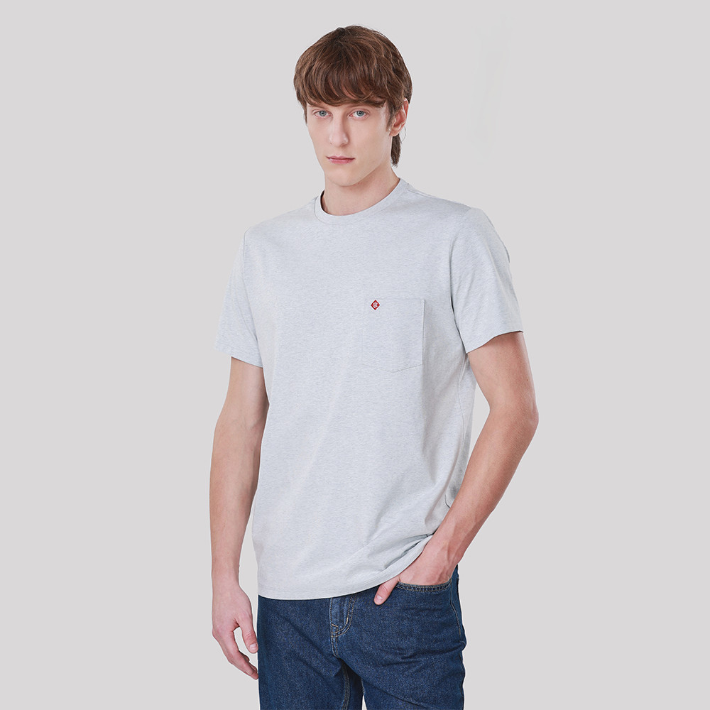John Henry เสื้อยืดผู้ชาย ทรงเข้ารูป รุ่น JH F425MTSSM18 - สีเทา
