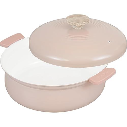 Wahei freiz WAHIRA FRAISE Tabletop pot for 3-4 persons, 24cm pink, IH/gas compatible, two-handled po