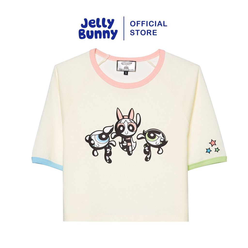JELLY BUNNY เสื้อยืดครอปพิมพ์ลาย POWERPUFF GIRLS รุ่น B26SGWB006