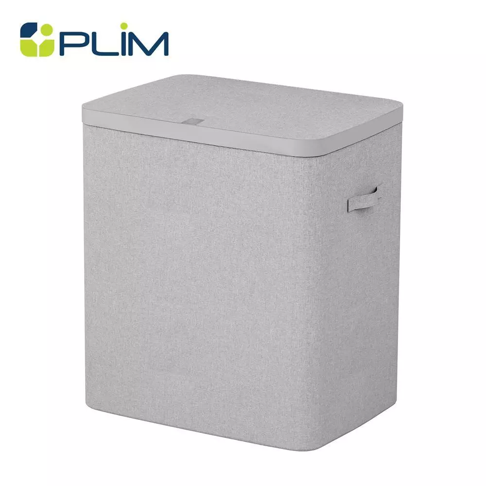 PLIM ถังผ้าเหลี่ยมสูง 2 ช่อง FABBIN สีเทา จัดส่งโดย HomePro