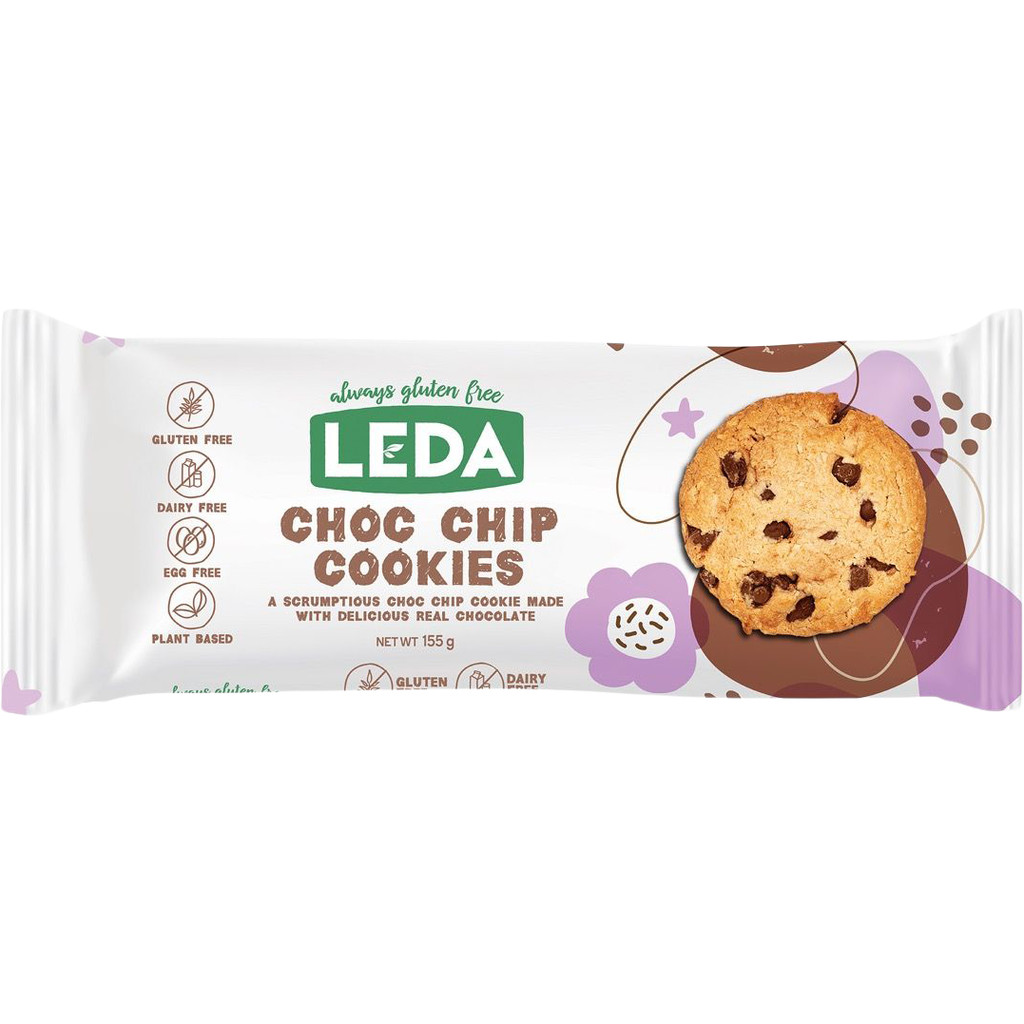 [9322802005030] Leda Choco Chip Gluten Free Cookies 155 ลีด้า คุกกี้ช็อกโกแลตชิป ปราศจากกลูเตน