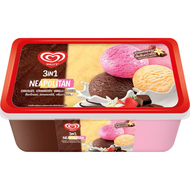 [8851932348188] Wall'S 3In1 Neopolitan 390 G วอลล์ 3 อิน 1 นีโอโพลิแทน (แพ็คสินค้าเก็บความเย็น)