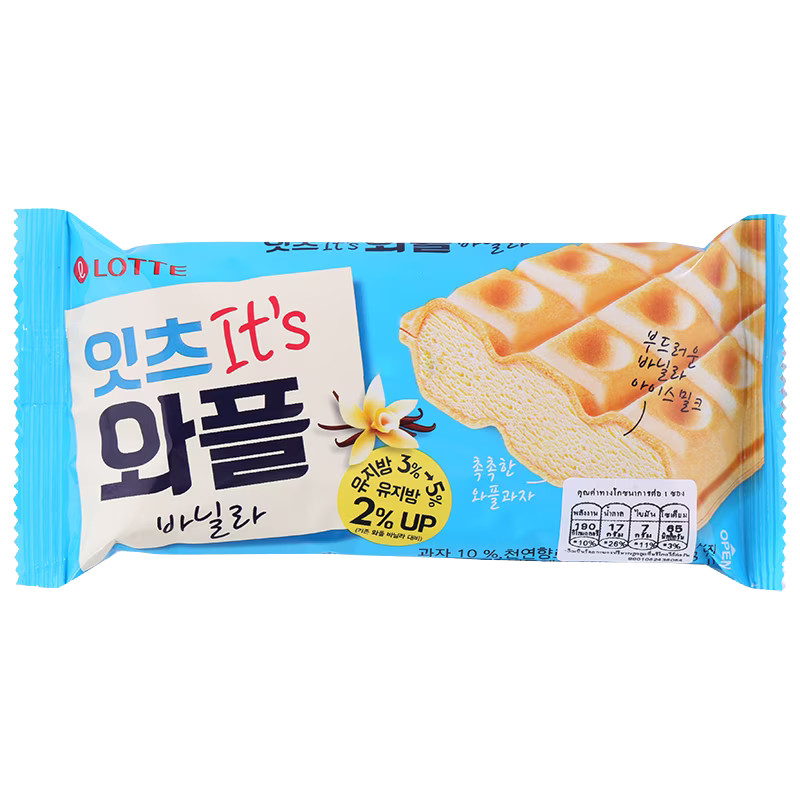 [0237589] Lotte Brand Waffle Vanilla ล็อตเต้ แบรนด์ วาฟเฟิล วานิลลา (แพ็คสินค้าเก็บความเย็น)