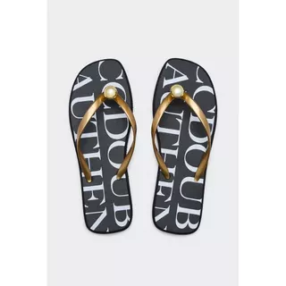CC DOUBLE O LOGO PRINT THONG SANDALS ผู้หญิง รองเท้าแตะแบบหูหนีบแต่งโลโก้ รุ่น O26WSWA026 (AW26 #P3)