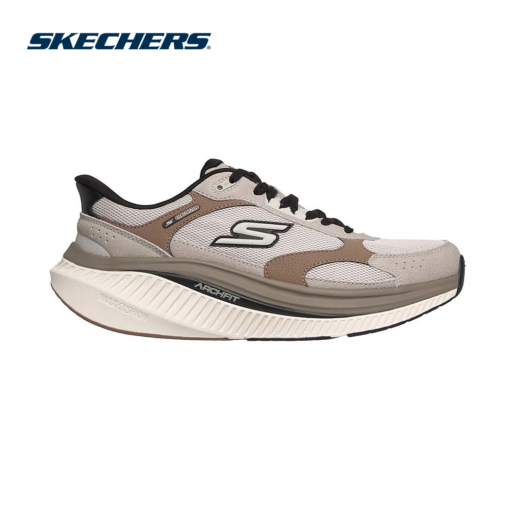 Skechers สเก็ตเชอร์ส รองเท้าผู้ชาย Men Slip-Ins GOwalk Max Cushioning Arch Fit Walking Shoes - 216745-TPBK (latest)