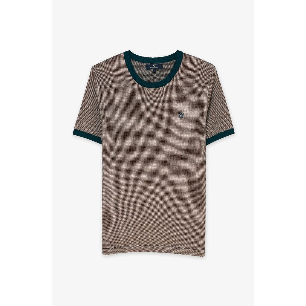 ROYAL IVY REGATTA - Contrast Trim Textured Knit T-Shirt Brown เสื้อยืด (R26WGMA060) — صورة 2