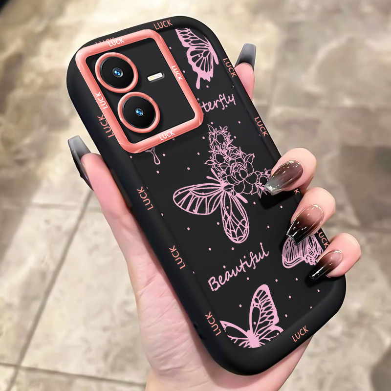 เคสสำหรับ VIVO Y22 Y22s เคสโทรศัพท์ผีเสื้อกันกระแทกป้องกันการตก