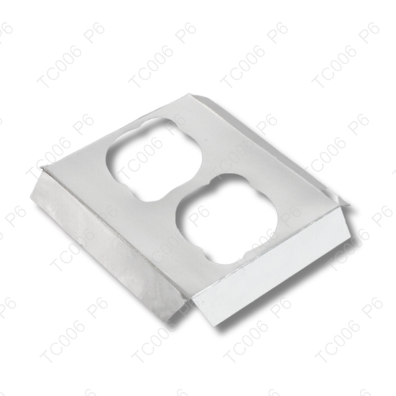 ฐานรองคัพเค้กเงิน2หลุม12.4 x 15 cm.(1แพ็คย่อย X10ใบ)|TC006_S_P6