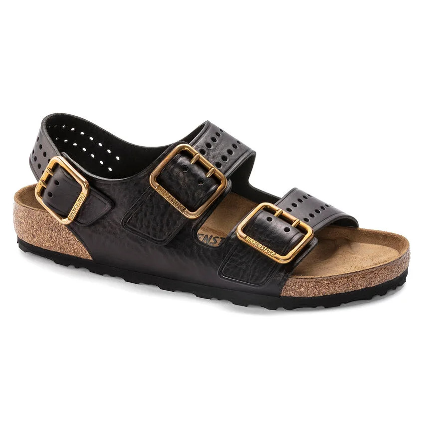 Birkenstock รองเท้าแตะรัดส้น ผู้ชาย รุ่น Milano Bold GAP LE Vintage Wood Black BG - 1023622 (regular