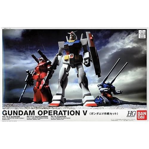 BANDAI HGUC 1/144 RX-78-2/RX-77-2/RX-75 Gundam V Operation Set Gundam/Gun Cannon/Gun Tank Mobile Sui