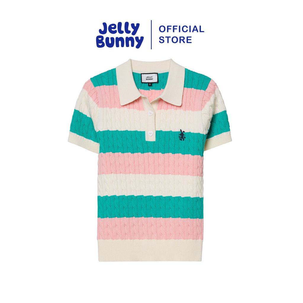 JELLY BUNNY เสื้อโปโลถักเคเบิ้ลปักลาย รุ่น B25WGWC002