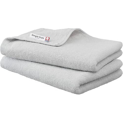IRIS OHYAMA Iris Oyama Imabari Towel Certified Big Face Light Gray Set of 2 100 cotton Moderate thic