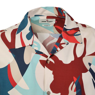 John Henry เสื้อเชิ้ตผู้ชายแขนสั้น ทรงใส่สบาย รุ่น JH F625MSSRL01 - สีเบจ